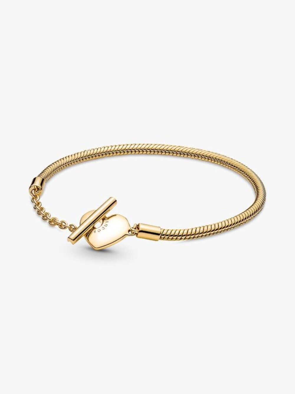 Pandora Moments Heart T-Bar Snake Chain Bracelet